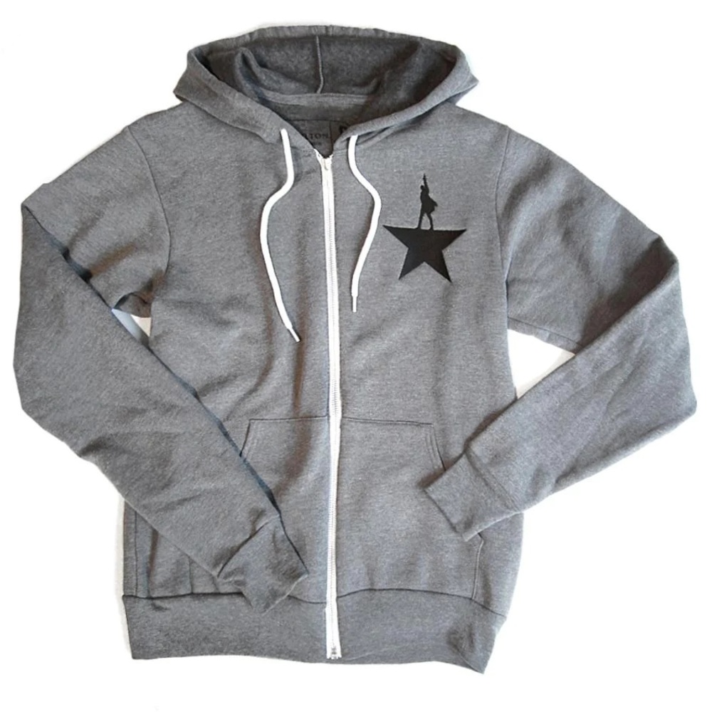 Grey Hamilton the musical sweatshirt NEVER WARN